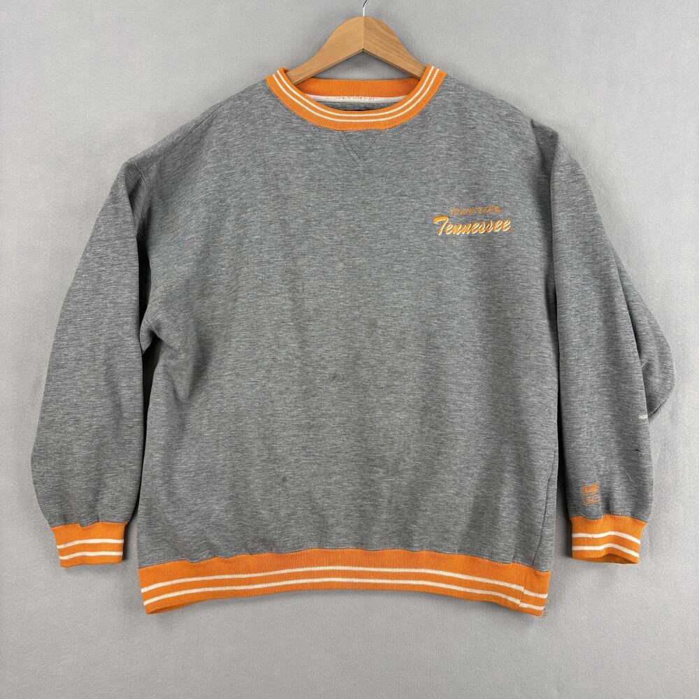 Vintage Logo 7 Tennessee Vols Sweatshirt Size XL Grey Crewneck Fleece NCAA